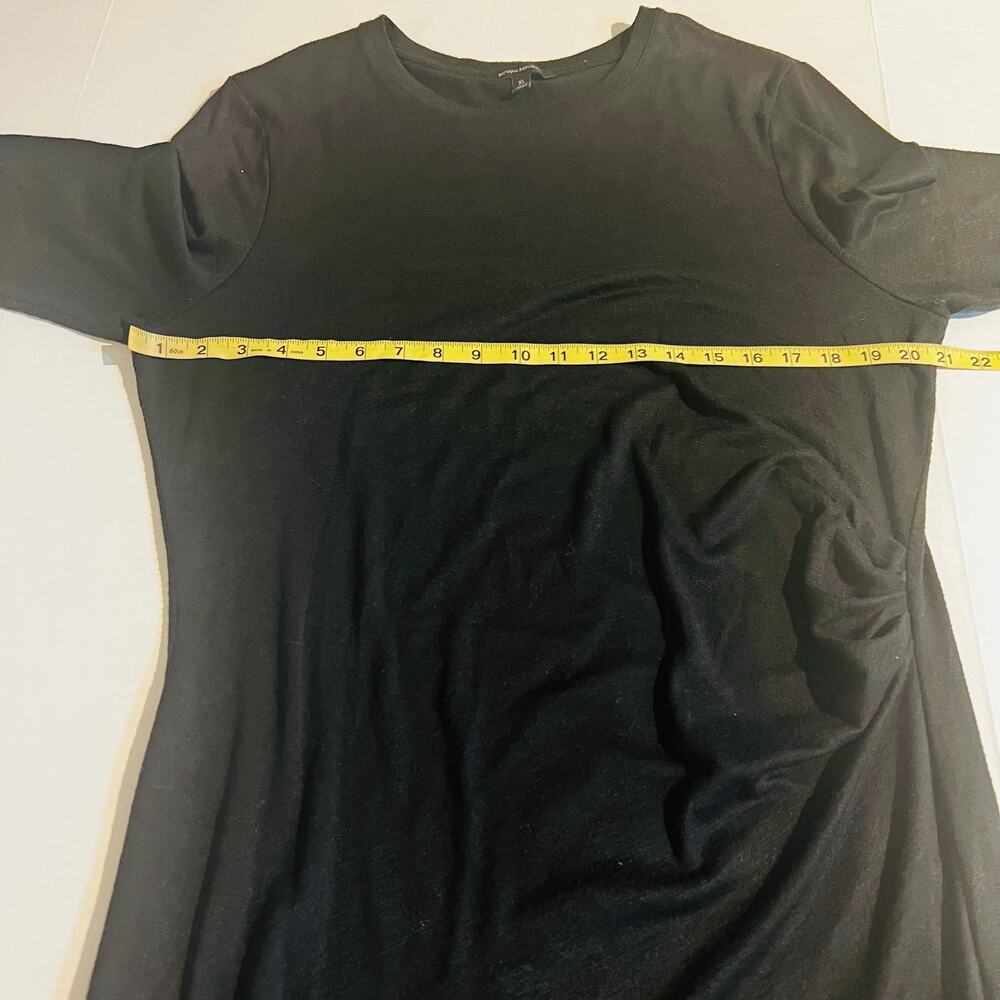 Banana Republic Long Sleeve Side Ruched Midi Dress Size XL Black - Picture 7 of 9